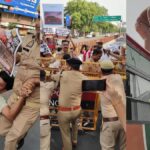 पेपर लीक पर सड़क पर उतरी AAP, लखनऊ में हंगामा! बस की छत पर चढ़े कार्यकर्ता, पुलिस से हुई तीखी झड़प