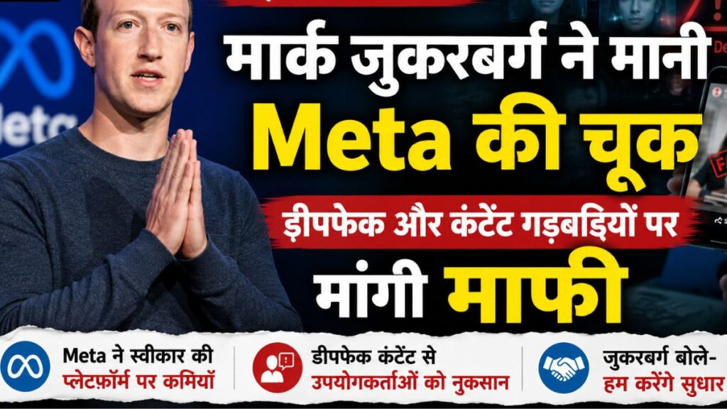 Meta ने मानी बड़ी गलती! मार्क जुकरबर्ग ने सरकार से मांगी माफी, Deepfake और आपत्तिजनक कंटेंट पर कबूल की चूक