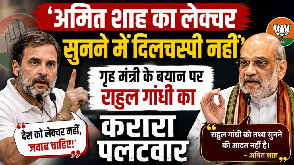 अमित शाह के 24 घंटे वाले चैलेंज पर राहुल गांधी का पलटवार, बोले- ‘लेक्चर सुनने में किसी की दिलचस्पी नहीं’, संसद में फिर गरमाया माहौल