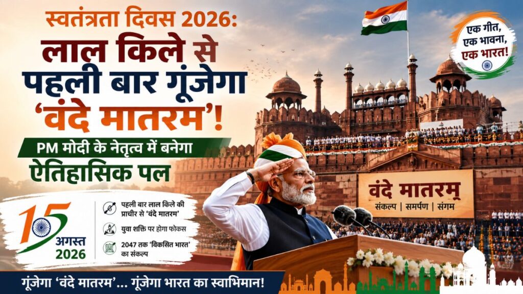 स्वतंत्रता दिवस 2026: लाल किले से पहली बार गूंजेगा ‘वंदे मातरम’! PM मोदी के नेतृत्व में बनेगा ऐतिहासिक पल